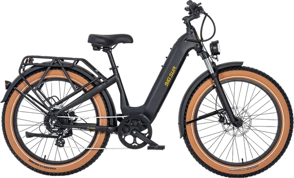 AIMA Big Sur electric fat-tyre bike in matte black, side profile